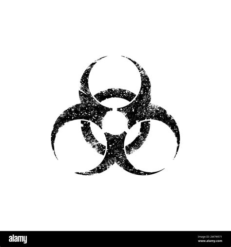 Biohazard Symbol In Grunge Style Isolated On White Background Vector