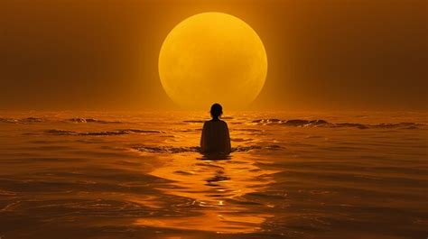 Premium AI Image | Portrait of Yellow Sun Aesthetic Beach at Sunset