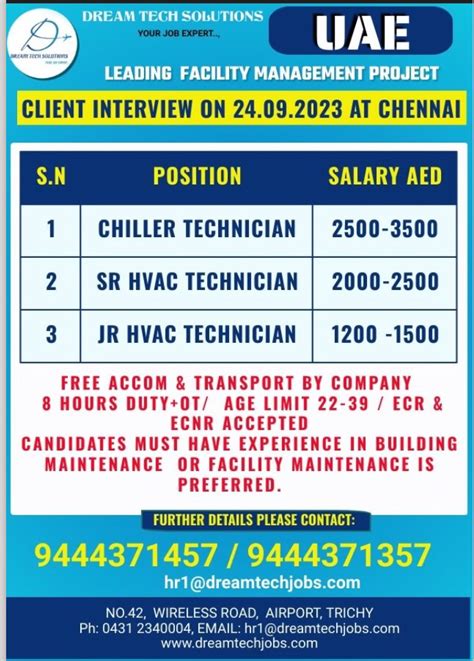 Walk In Interview At Chennai For Uae November