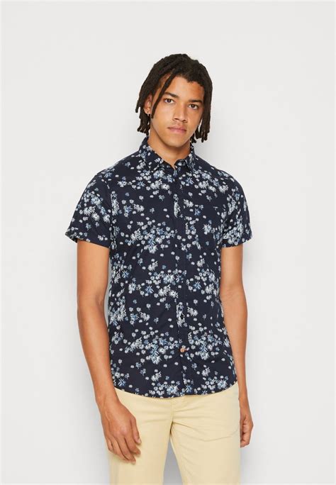 Scotch And Soda Short Sleeve Shirt Overhemd Blue Fireworks Blauw