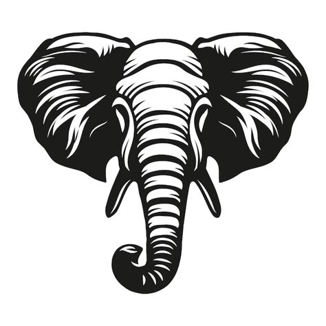 Free Vector | Hand drawn elephant head silhouette