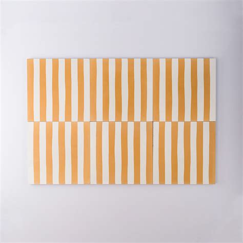 Mustard Stripes Slim Line Encaustic Cement Tile Otto Tiles Design