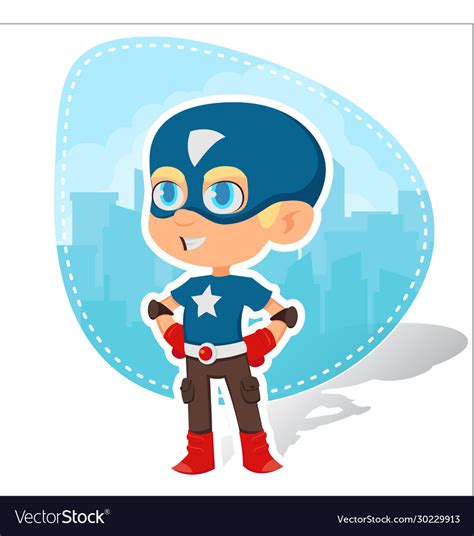 Superhero kid brave boy cartoon super child Vector Image