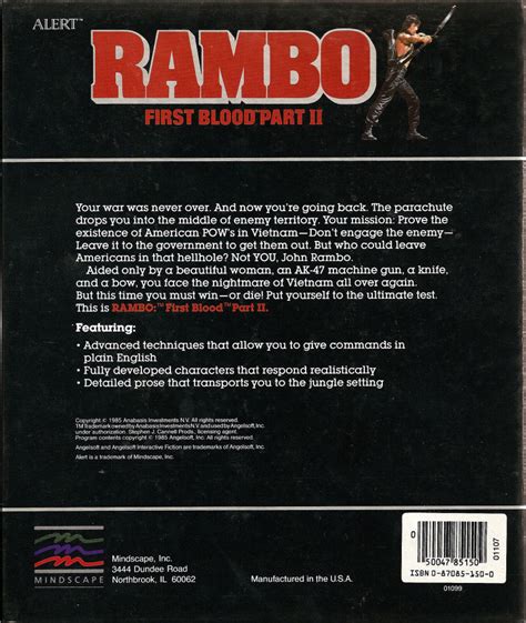 Rambo First Blood Part Ii Box Shot For Apple Ii Gamefaqs