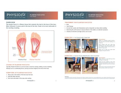 Fact Sheets Printable Plantar Fasciitis Exercises And Fact Sheet Physio Ed