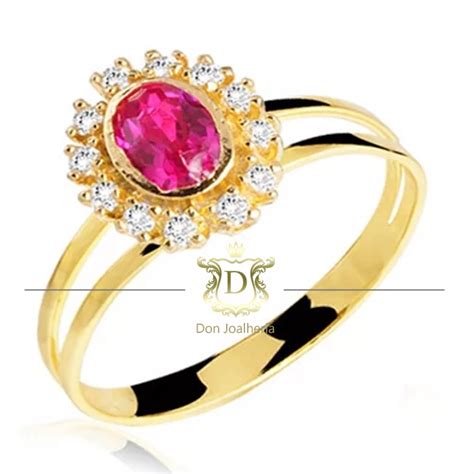 Anel Formatura Turmalina Rosa E Diamantes Em Ouro K Don Joalheria