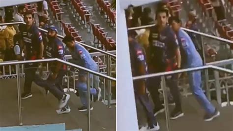 Watch Gambhir Stops On Stairs Glares Back As Crowd Rags Him With