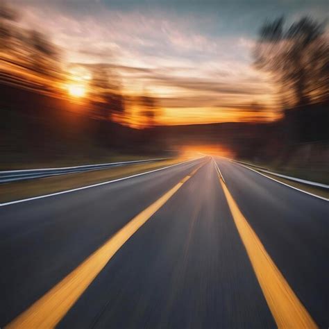 Premium Ai Image View Motion Blur Speed Above The Grunge Asphalt Road Surface Background