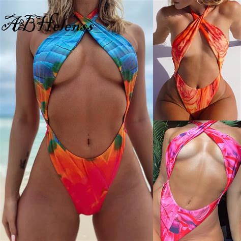 Aandbhelenss Bikinis Swimming Suit For Women One Piece Set Sexy Hanging