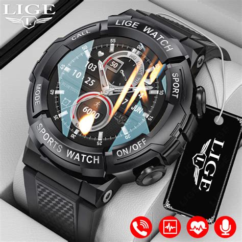 LIGE ECG Smartwatch Men Bluetooth Calg Siri Voice Assistant Bracelet