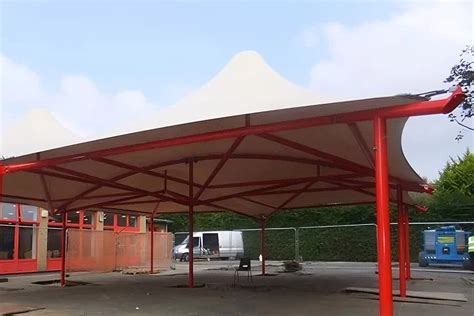 Queens Park Community School tensile structures - Fabric Architecture