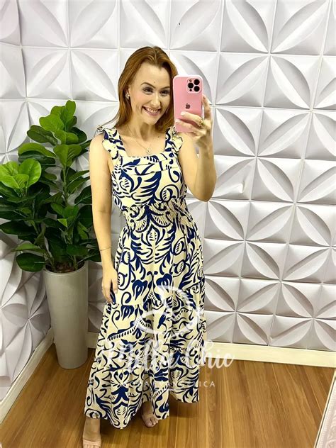 Vestido Dunna Manga Babadinho Jessica - Azul - Milla Chic