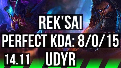 REK SAI Vs UDYR JGL 8 0 15 69 Winrate Legendary EUW Master