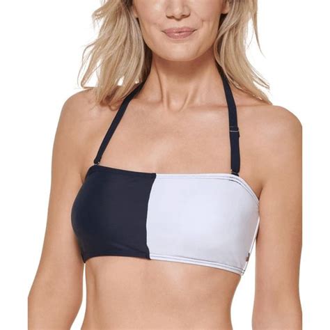 Tommy Hilfiger Swim Tommy Hilfiger Womens Twotone Bandeau Bikini