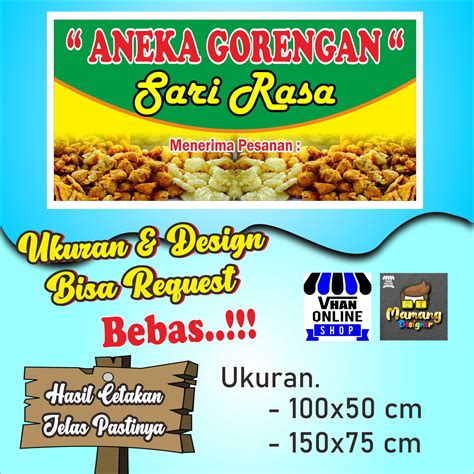 spanduk banner mmt jualan gorengan bisa request design  tulisan