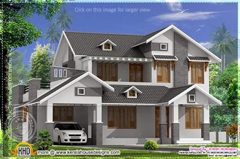 Square Feet Sloping Roof Home Kerala Home Design And Floor Plans