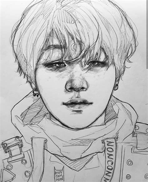 Pin Di A R M Y Account Su BTS SUGA Tutorial Di Disegno Disegno Arte