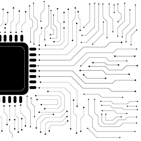 Computer Chip Electronic Circuit Board Vector For Technology And