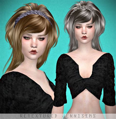 Jenni Sims Newsea`s Lilac Fog Hair Retextured Sims 4 Hairs Hair