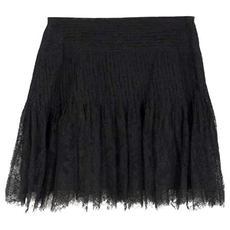 Burberry Black Lace Pleated Skirt For Sale At 1stdibs