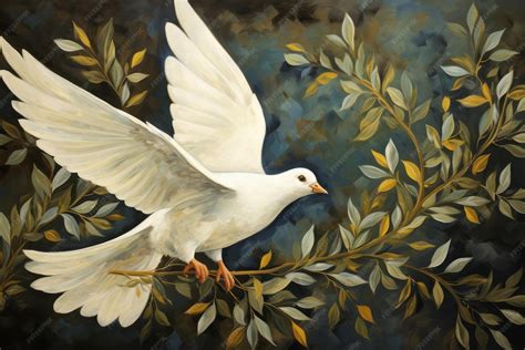 premium ai image  peace dove carrying  olive branch   sign  peace