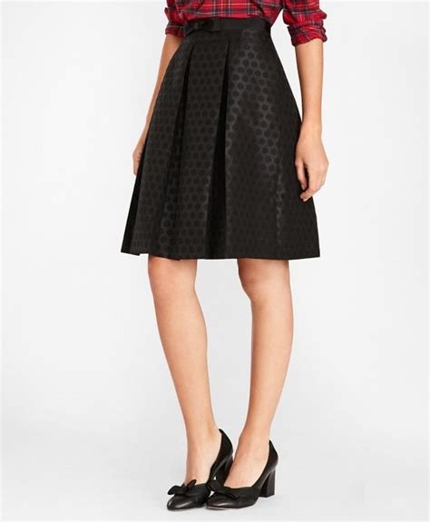 The Red Fleece Collection Polka Dot Jacquard Pleated Skirt