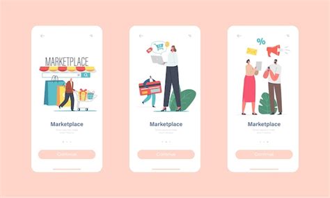 Premium Vector Marketplace Retail Business Mobile App Page Onboard