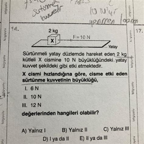 Kg X Yatay S Rt Nmeli Yatay D Zlemde Hareket Eden Kg K Tleli X