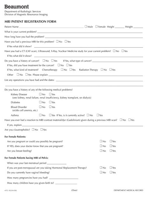 Mri Form Fill Out And Sign Online Dochub