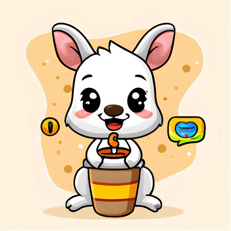 Cute Adorable Kawaii Chibi Kangaroo With Coffee Latte Creative Fabrica