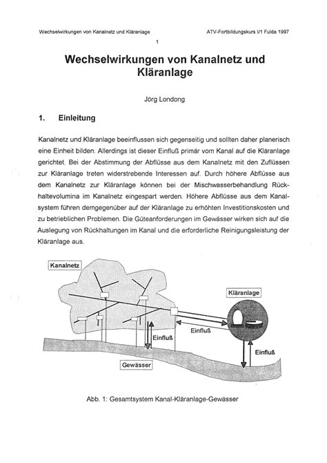 PDF Wechselwirkungen von Kanalnetz und Kläranlage