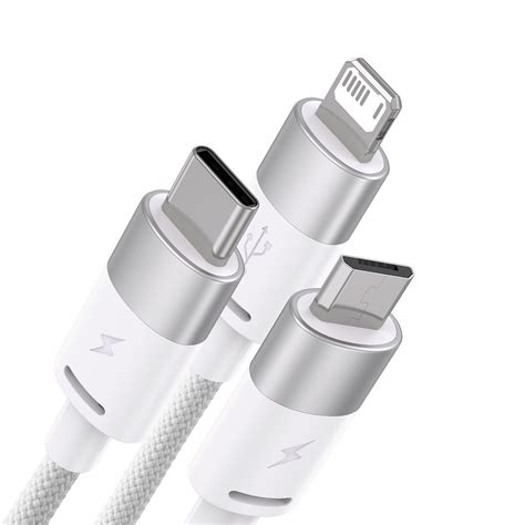 Baseus I Usb A Till Usb C Micro Lightning Kabel M Vit