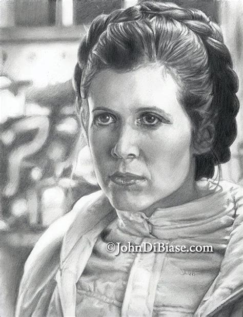 Drawing Print Of Carrie Fisher As Princess Leia In Star Wars Etsy