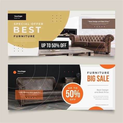 Free Vector Furniture Sales Banners Collection