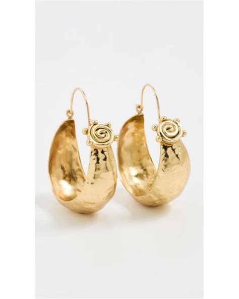 Ulla Johnson Hammered Circle Hoop Earrings In Metallic Lyst