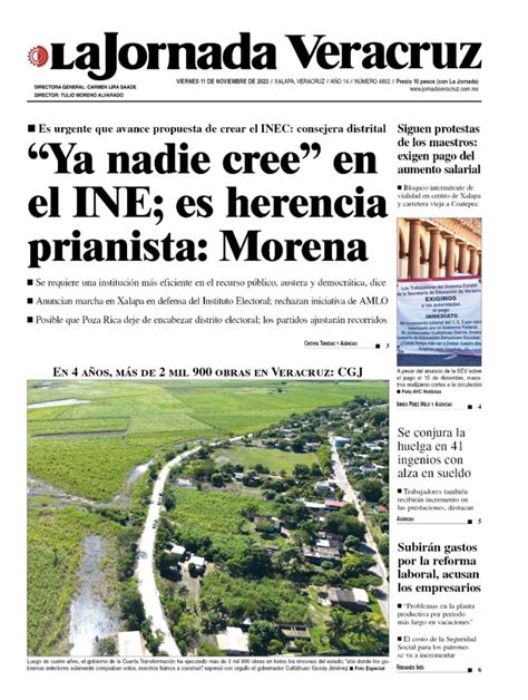 Portada La Jornada Veracruz