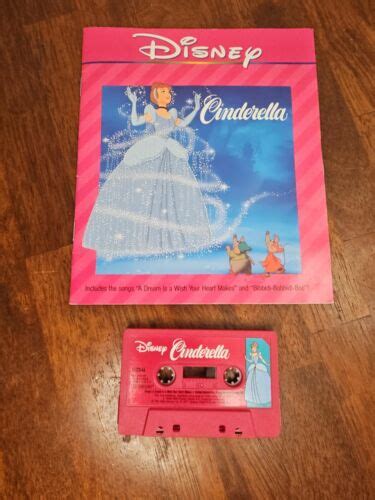 Vintage 1990 Cinderella Disney Read Along 24 Page Book And Cassette Tape