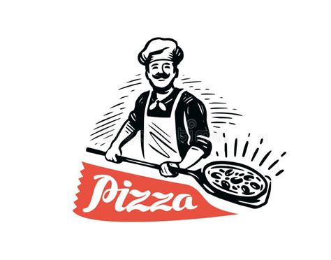 Ilustraci N Vectorial Del Logo Del Chef Pizzer A Elemento De Dise O De