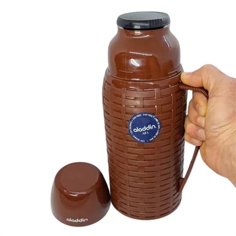 Garrafa Termica 1l Cha Cafe Chimarrão Rattan Aladdin Marrom