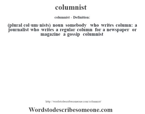 columnist definition | columnist meaning - words to describe someone