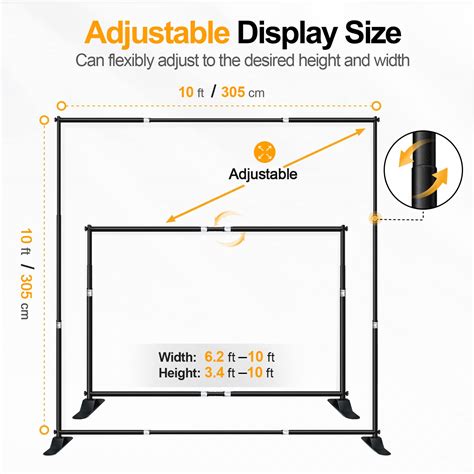 Emart Banner Stand X Ft Heavy Duty Adjustable Step And Repeat