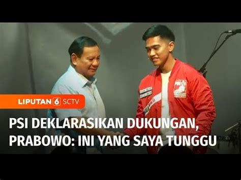 Ketum PSI Kaesang Deklarasikan Dukungan PSI Untuk Pasangan Prabowo