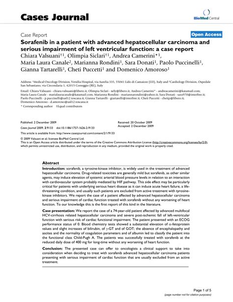 Pdf Sorafenib In A Patient With Advanced Hepatocellular Carcinoma And