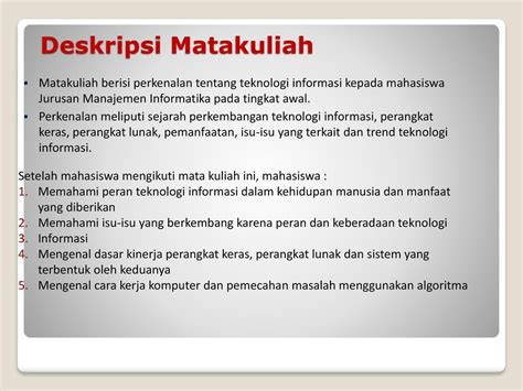 Pengantar Teknologi Informasi Semester Genap Th Akademik 2012 Ppt