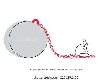 Line Art Vector Burden Conscience Guilty Stock Vector (Royalty Free ...