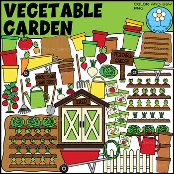 Vegetable Garden Clipart by Digital Doodle Designs | TPT