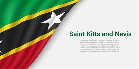 Wave flag of Saint Kitts and Nevis on white background. 21808220 Vector ...