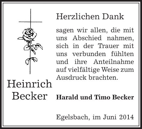 Traueranzeigen Von Heinrich Becker Trauer Op Online De