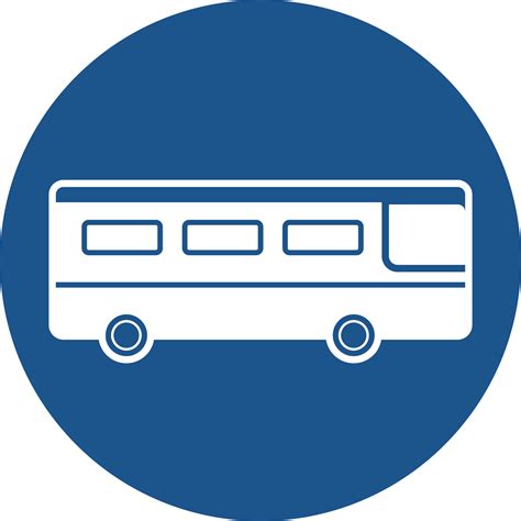 Diseño De Iconos De Autobús Escolar En Círculo Azul 14179664 Png