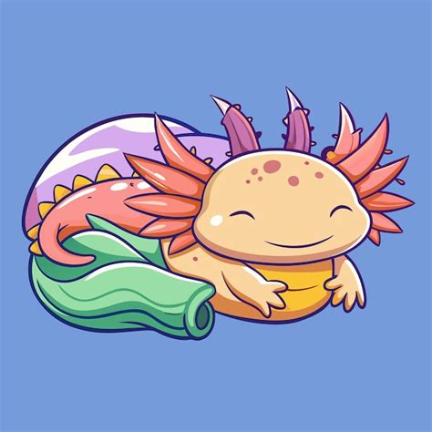 Un Adorable Vecteur De Dessin Anim D Un Axolotl Endormi Sur Un